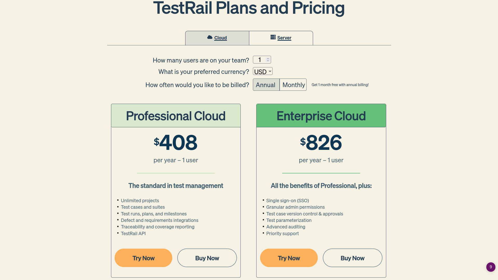 Testrail-pricing