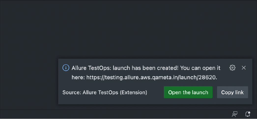 Allure TestOps launch notification