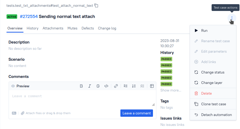 The "Detach automation" option