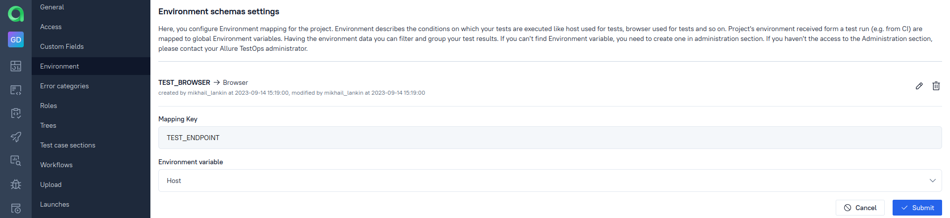 Creating environment variables