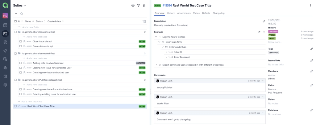 Test Case tree view