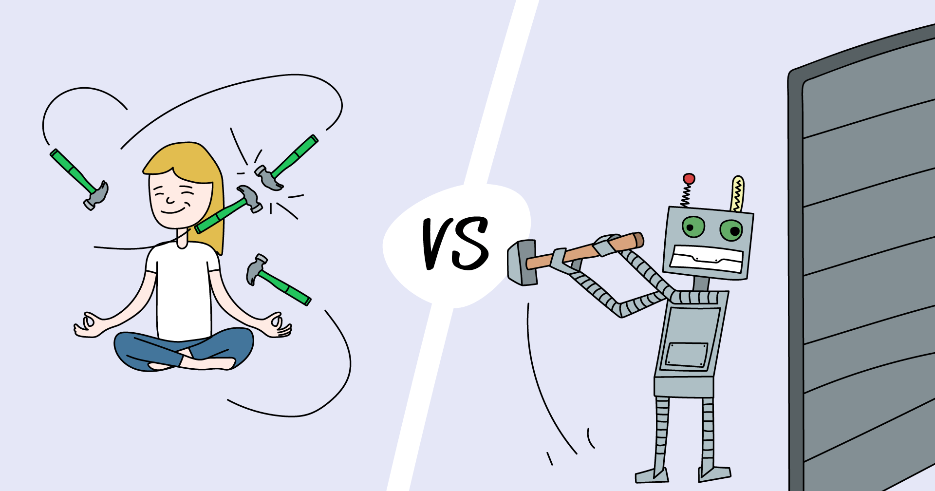 Human tester vs robot