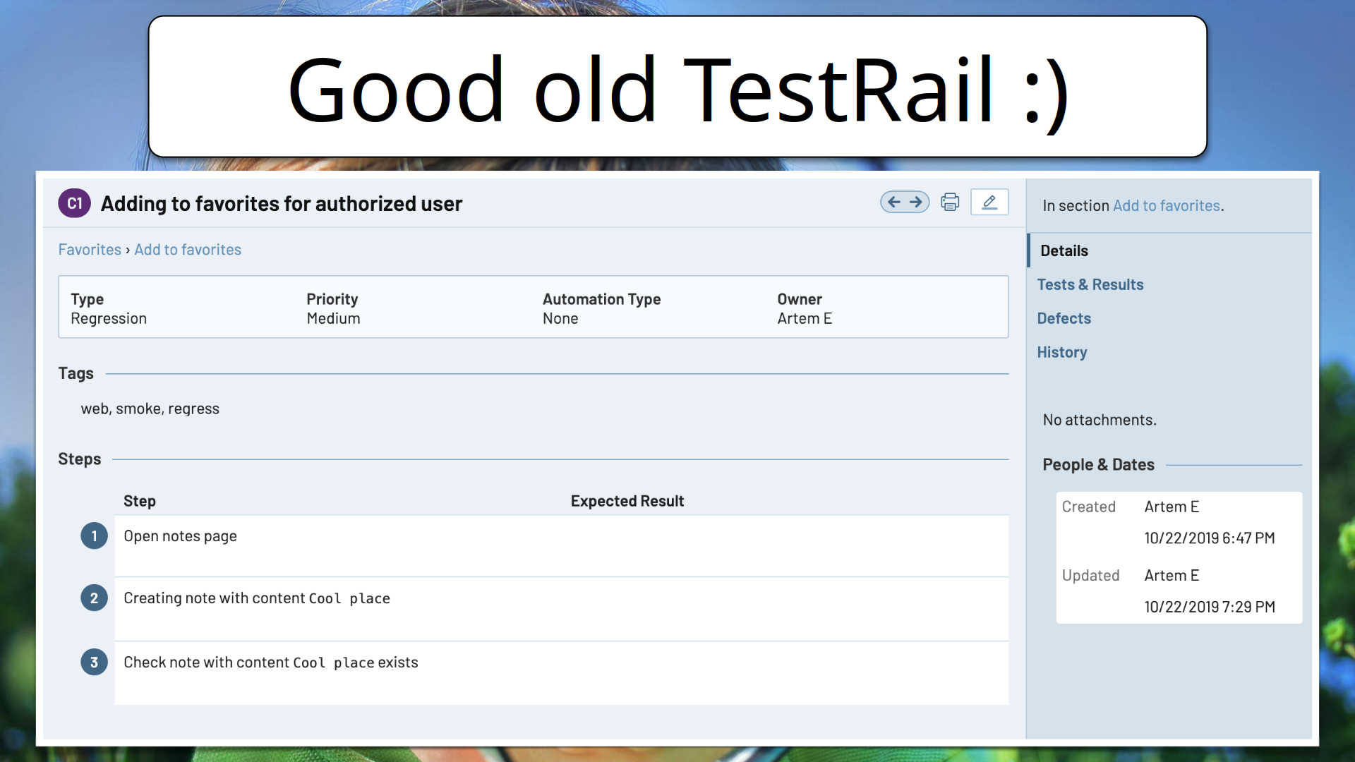 Good old TestRail