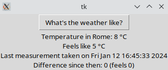 The tkinter UI